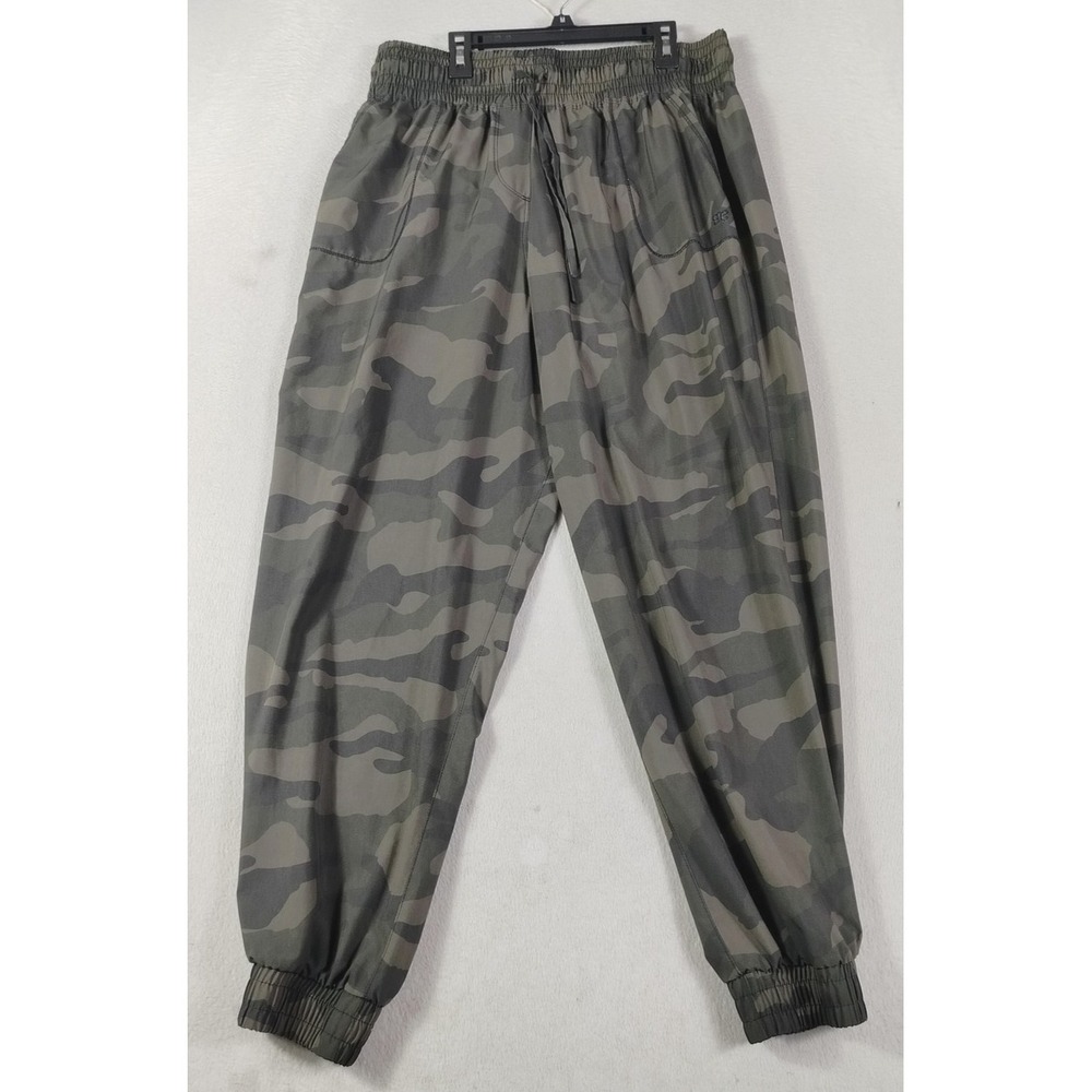 Albion Jogger Pants Womens XXL Green Camo Nylon Elastic Waist Running Athletic